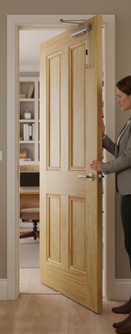 Premium Clear Pine 4 Panel Fire Door - A-Grade Veneer, 30 Min Fire Rated, Customizable Finish