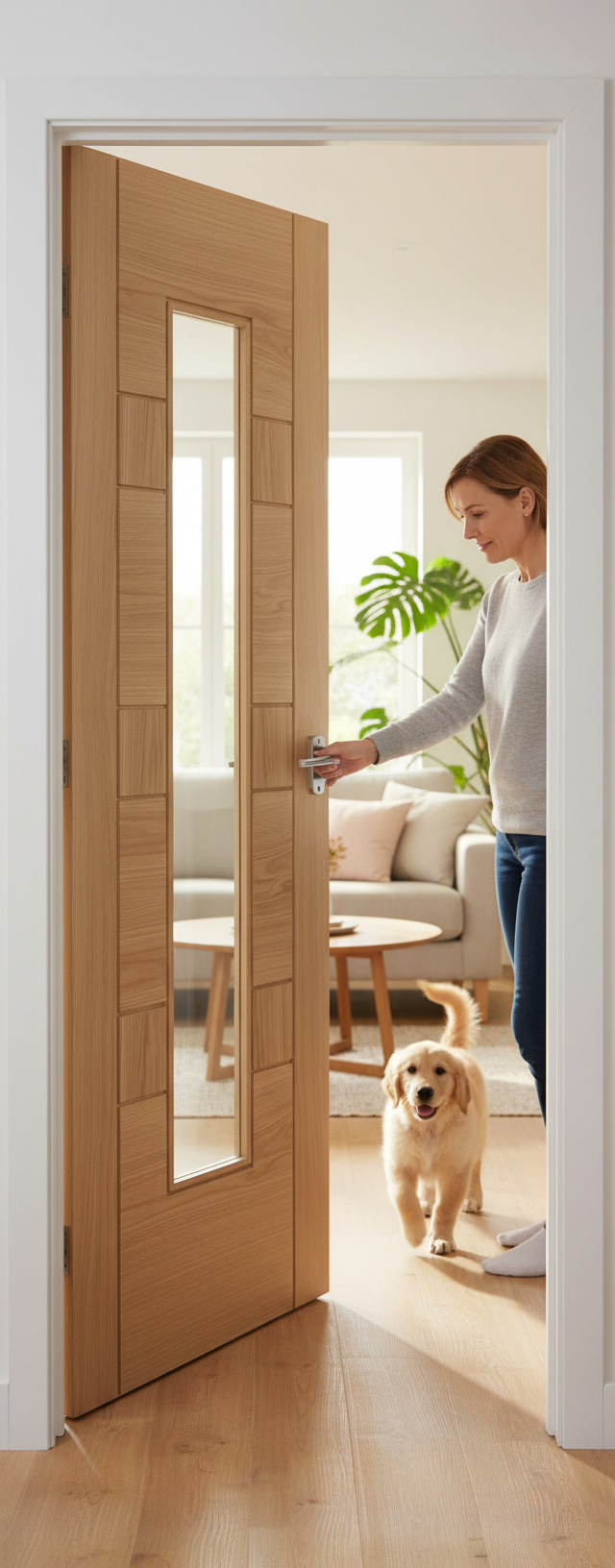 Premium Internal Clear Glazed Door with Safety Glass and Modern Design for Enhanced Light Flow