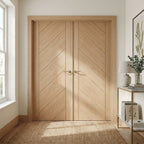 Internal Oak Double Door Fully Finished Monza Design with Solid Core