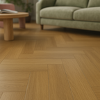 Herringbone Rigid Core LVT Flooring in 5mm Prime Oak Finish - detail view