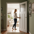 Premium Internal White 1930's DX Door with Obscure Glass Panel and Engineered Core for Modern Interiors - Image 2
