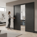 Premium Double Pocket Door Set with Contemporary Style and Galvanised Steel Frame for Modern Interiors