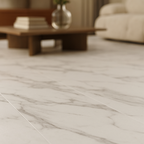 Embossed White Marble Rigid Core LVT Flooring, 5mm Purecoat Finish - detail view