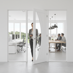 Premium White Glazed Room Divider with Demi Panels and Matching Frame - Custom Sizes Available