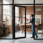 Premium Internal Fully Finished Industrial Studio Door with Clear Glass Panes - Custom Made-to-Measure Solution