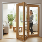 Premium 7ft Internal Folding Bifold Doors - High-Quality Oak with Reversible Design and Pre-Machined Components