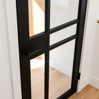 Internal Black Door Fully Finished 1 Panel Studio 5 Light Clear Glass - detail view