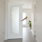 Premium Obscure Glazed Internal Door with Decorative Beading and Solid Core Construction