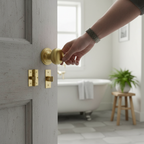 Premium Mushroom Mortice Bathroom Door Knob Set with Satin Brass Finish - Complete Solution for Modern and Classic Decor - Image 2