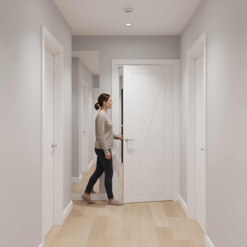 Premium Internal White FD30 Fire Door with 4 Panels, Solid Core, Double Primed Finish for Heat Resistance - Image 2