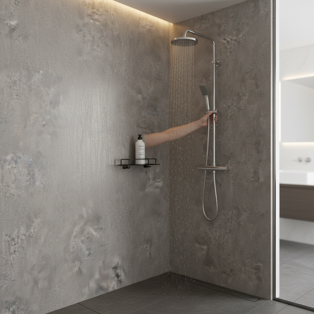 Premium Postformed Waterproof Wall Panelling with Caldeira Stone Effect - 2420 x 1200mm for High-Moisture Environments - Image 2