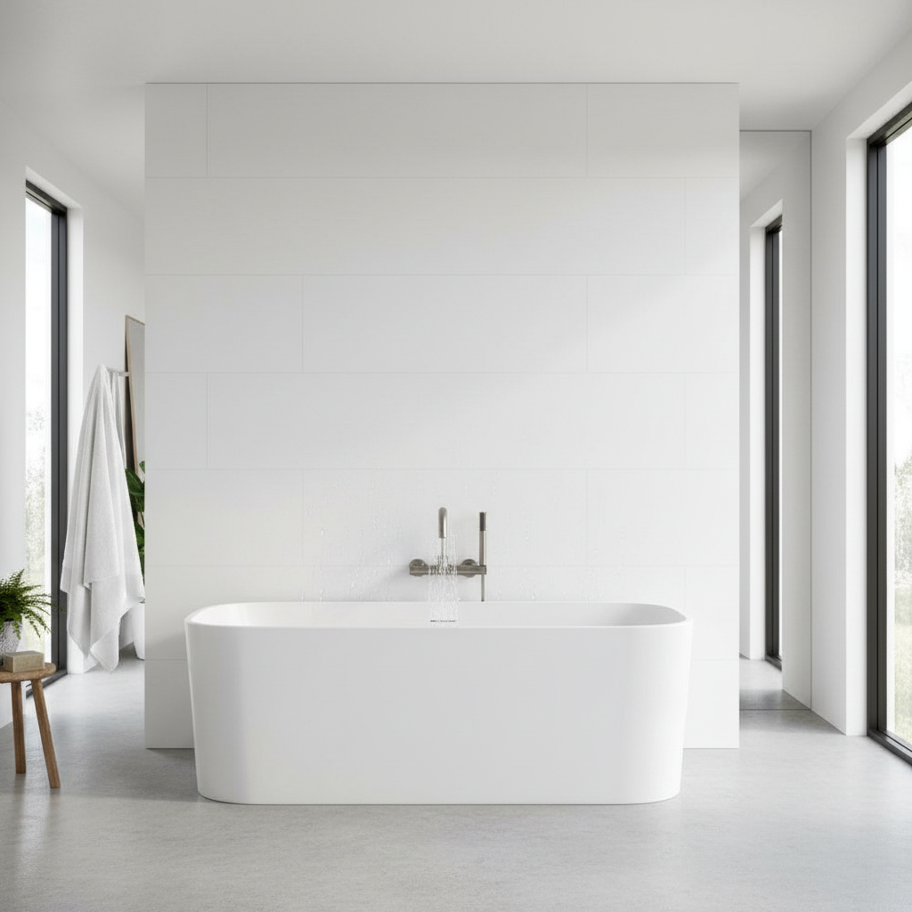 Premium Waterproof White Lustre Stone Wall Panelling 800 x 400mm for Modern Interior Design