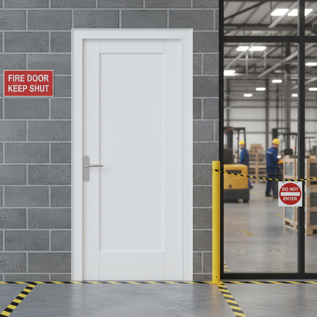 Premium Internal Primed Pattern 10 FD30 Fire Door with Solid Engineered Core for Enhanced Fire Safety - Image 2