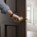 Premium Antique Brass Mushroom Mortice Door Knob Set with Ball Bearing Hinges and Tubular Latch - 10-Year Guarantee