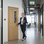 Premium Internal Unfinished Oak Fire Door with Bevelled Panels and Solid High-Density Core