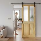 Premium Clear Pine Internal Unfinished 2 Panel Sliding Door with Obscure Glass for Natural Light and Privacy - Image 2