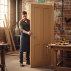 Premium Victorian Shaker 4 Panel Fire Door with Clean Edges and No Beading for Modern Homes