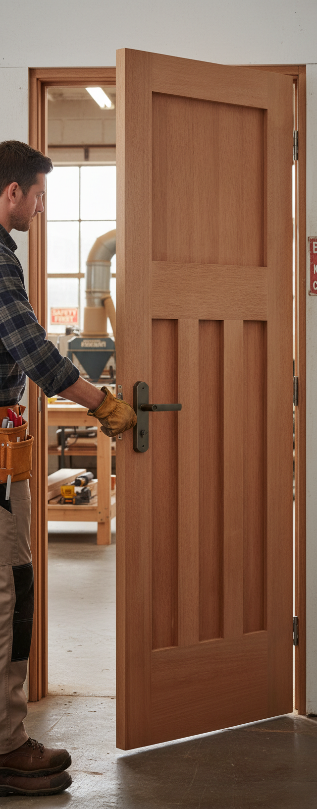 Premium 1930's Style Exterior Hardwood Door with Engineered Construction and A-Grade Veneer
