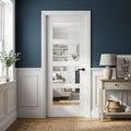 Internal White Shaker Door, Primed Finish, 4 Light Clear Glass