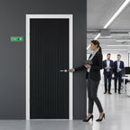Premium Black Laminate Fire Door with Edge Banding for Modern Interiors and Easy Installation