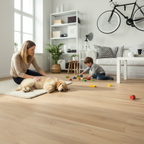 Premium 8mm Laminate Flooring with Water-Resistant Surface and Authentic Wood Finish for Kitchens and Bathrooms