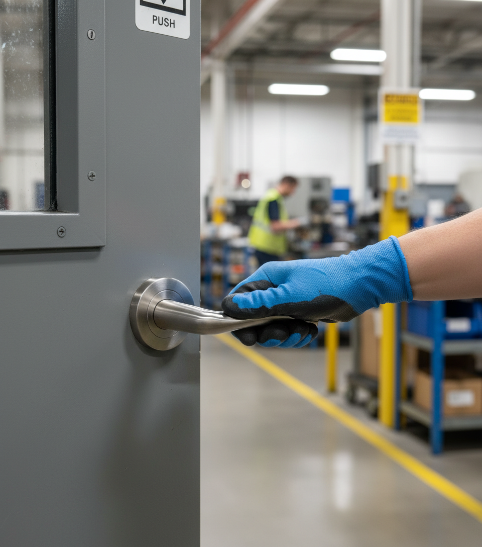 Premium Designer Lever Door Handle on Round Rose - Crafted with Sophisticated Industrial Technology for Durability