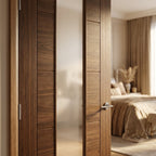 Milano 1 Light Made-to-Measure Internal Walnut Door Fully Finished with Clear Glass - detail view