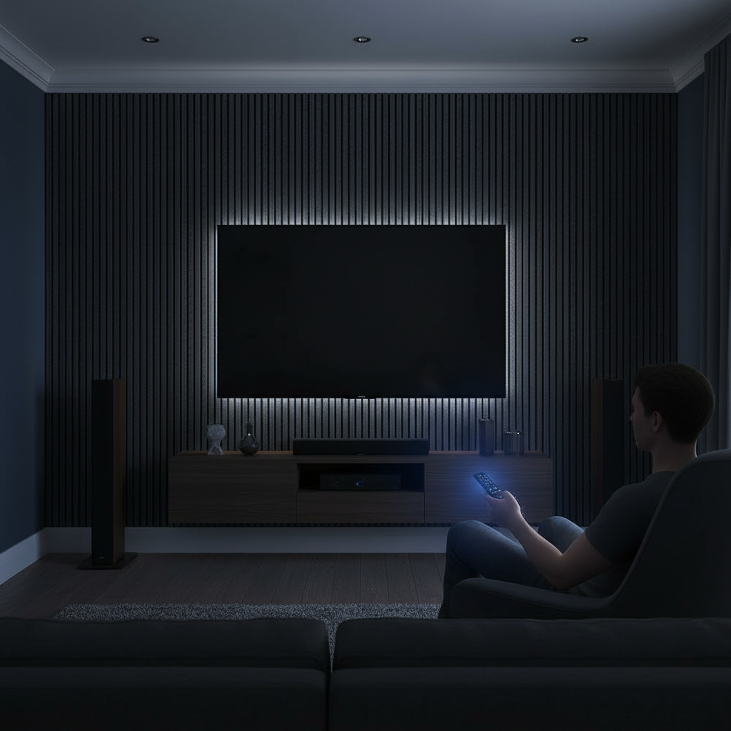 Premium Immersive Acoustic Wall Panelling 21mm with Dark Grey Finish and Superior Sound Absorption for Modern Interiors