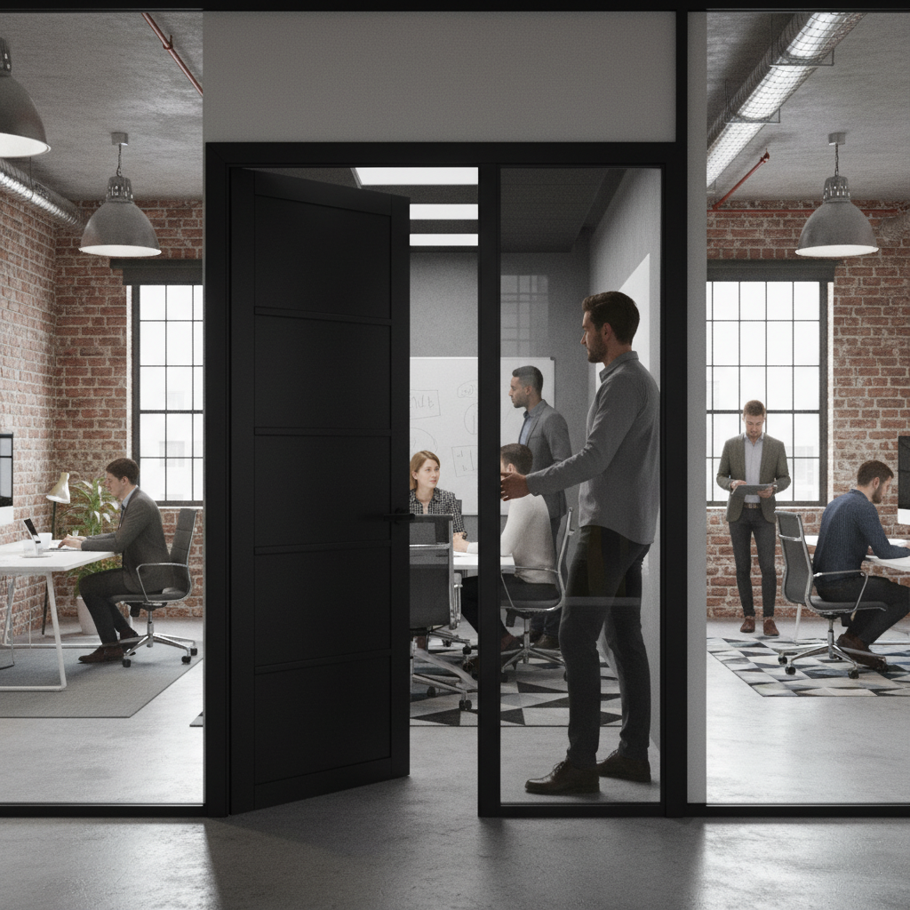 Premium Internal Fully Finished Industrial Studio 5 Panel Door for Modern Interiors - Image 2