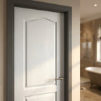 Internal White Arch Door Classique 2 Panel Textured Moulded Finish - detail view