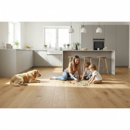 Premium 14mm Engineered Real Wood Flooring with Light Brushed Finish for Timeless Elegance
