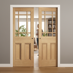 Premium Clear Glazed Double Pocket Door Set with Galvanised Steel Frame, Adjustable Jambs, and 15-Year Guarantee for Timeless Elegance