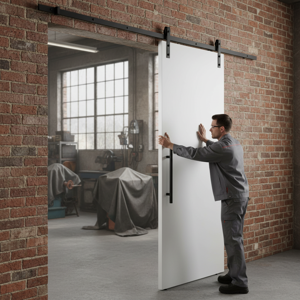 Premium Matt Black Face Mounted Sliding Barn Door Track for Doors up to 100kg and 1500mm Wide with Lifetime Guarantee