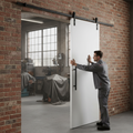 Premium Matt Black Face Mounted Sliding Barn Door Track for Doors up to 100kg and 1500mm Wide with Lifetime Guarantee