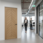 Premium Internal Fully Finished Chevron Fire Door with 30 Minutes Fire Resistance and Eco-Friendly Timber Construction - Image 2