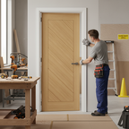 Premium Oak Internal Door with Solid Core and Prefinished Design, Customizable Sizes and Fire Door Option