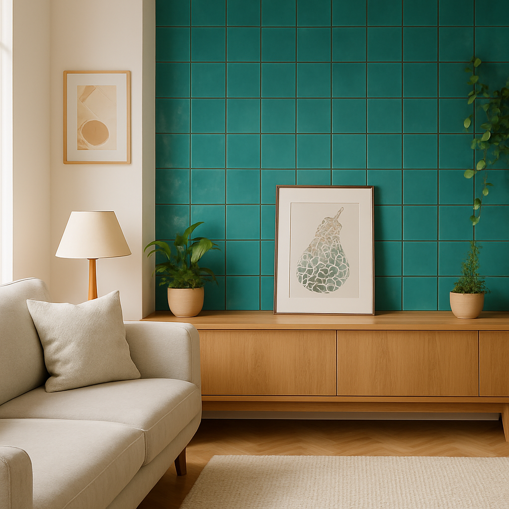 Vivid Smooth Turquoise Gloss Ceramic Wall Tile for Stunning Interiors