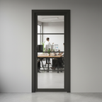 Premium Internal Primed Industrial 2.0 Lifestyle Door with 4 Clear Glass Panes and Double Coat Finish