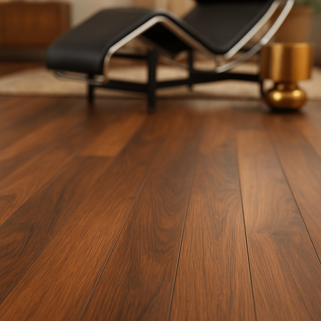 10mm Handscraped Moisture Resistant Laminate Flooring in Red River Hickory - detail view