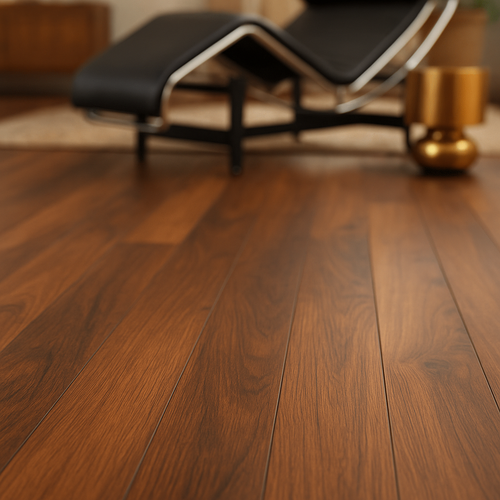 10mm Handscraped Moisture Resistant Laminate Flooring in Red River Hickory - detail view
