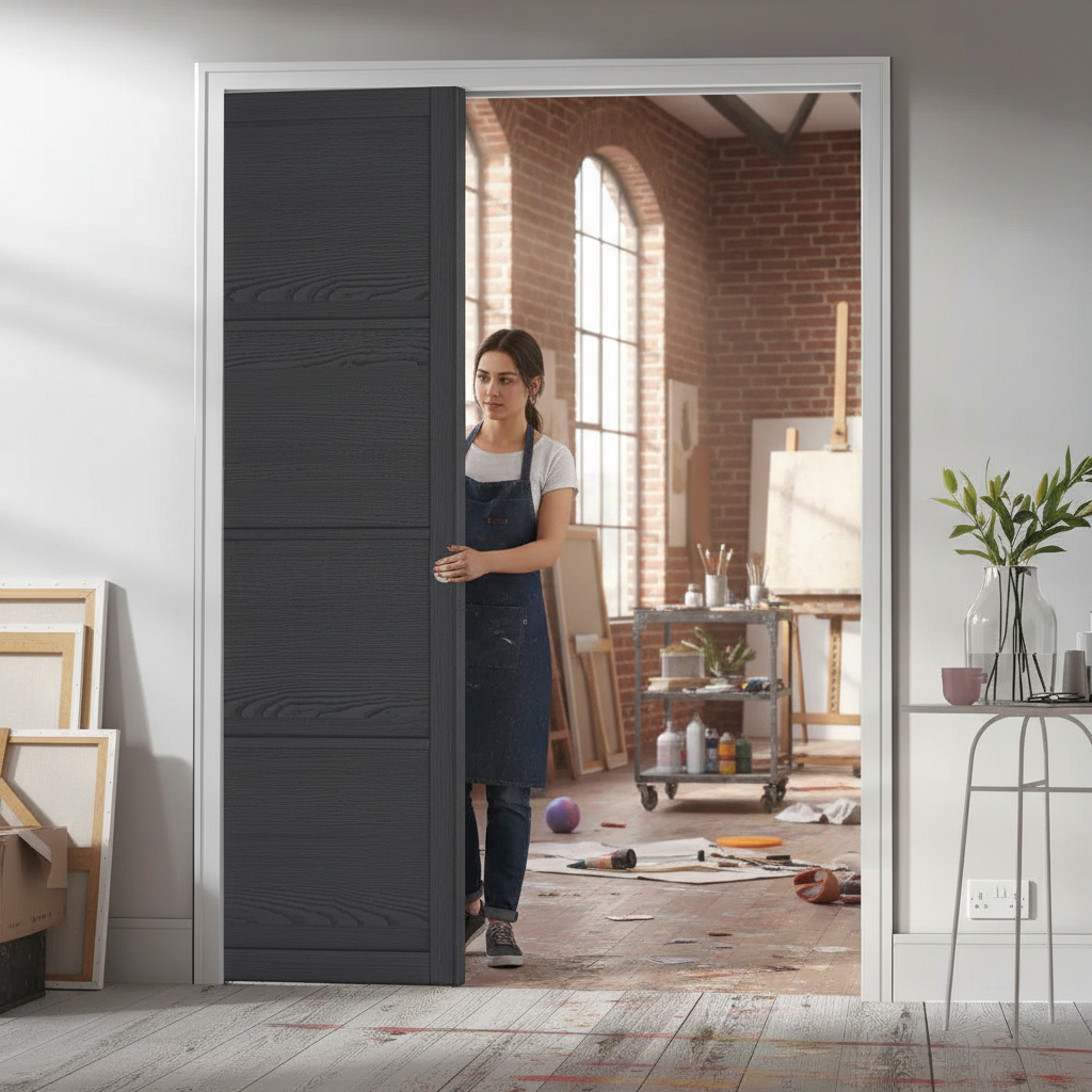 Premium Heavy Duty Double Pocket Door System with Galvanised Steel Frame and Adjustable Jambs for Easy Installation