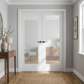 Internal French Door with 1 Light Obscure Glass, White Primed Finish