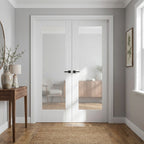 Internal French Door with 1 Light Obscure Glass, White Primed Finish