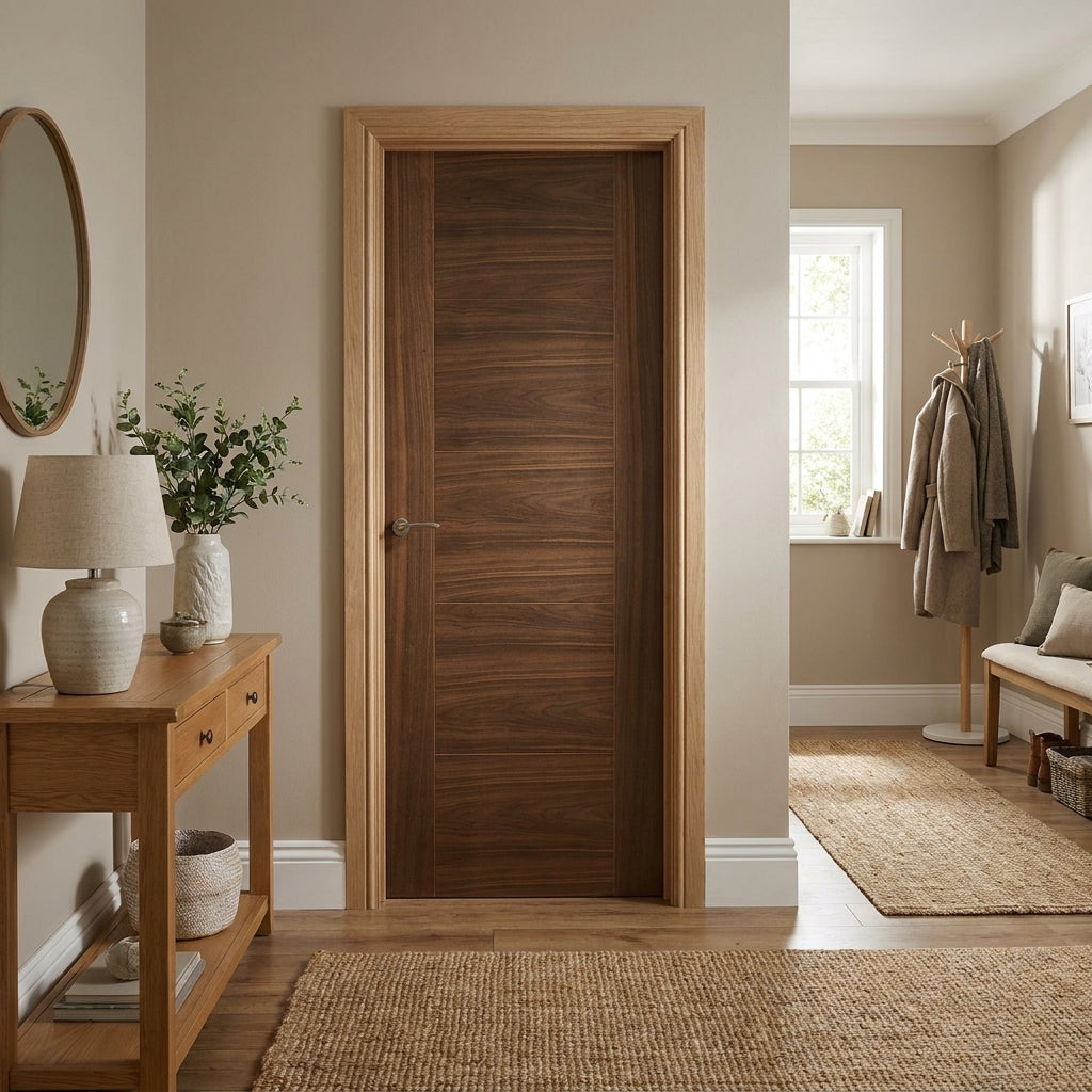 Internal Milano Door in Fully Finished Walnut with Solid Engineered Core