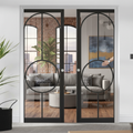 Premium Clear Glazed Double Pocket Door System with Galvanized Steel Frame and Adjustable Features for Modern Spaces