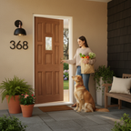 Premium Elegant Hardwood External Door with Obscure Glass Dowelled Construction for Custom Glazing Design