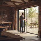Premium 6ft Slimline Grey Timber External Bifold Door Set with Double Glazing and Complete Installation Kit