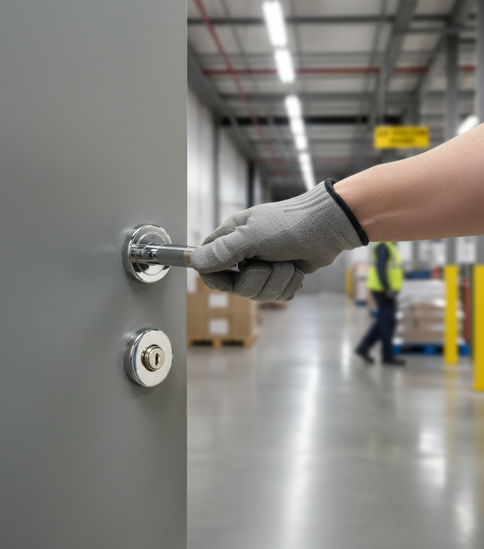 Premium Stylish Door Handle on Round Rose in Satin and Polished Chrome Finish for Modern Interiors