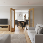 Premium Glazed Internal Door with Diamond Cut Safety Glass and Solid Core Construction for Modern Interiors