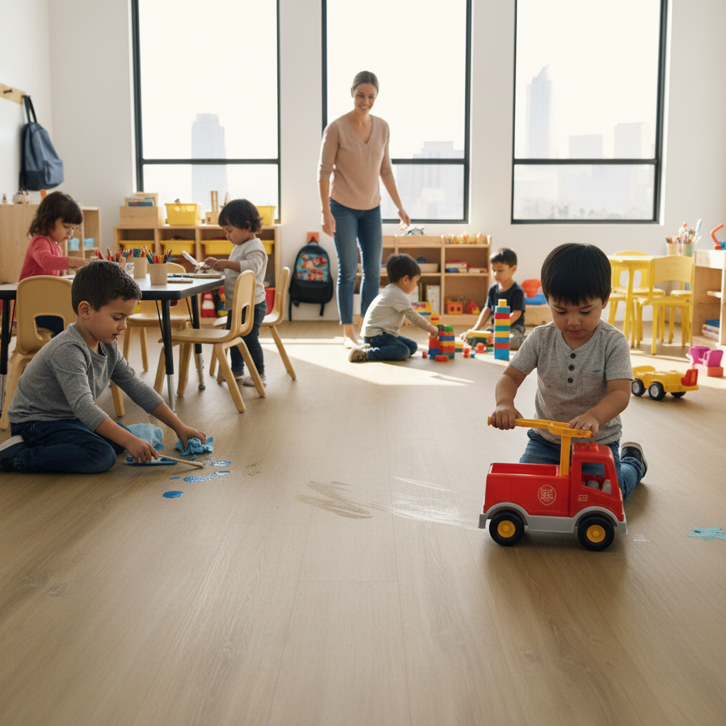 2mm UV Coated Luxury Vinyl Flooring with Oak Effect and Water-Resistant Properties for Residential and Commercial Use -...